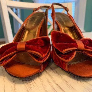 BCBGMAXAZRIA Velvet & Satin Sling Back Shoes